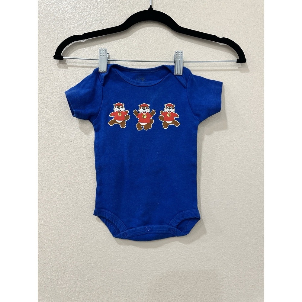 Buc-ees Bodysuit Blue Baby Infant 3/6 Months Short Sleeve Beaver  Bucees